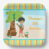 Aloha African American Boy Party Papieren Bordje (Voorkant)