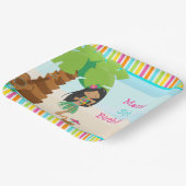 Aloha African American Girl Party Papieren Bordje (Gebogen)