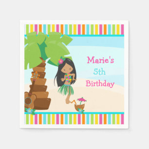 Aloha African American Girl Party Servet