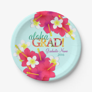 Aloha Afstudeerder Hawaiian Luau Borden Papieren Bordje