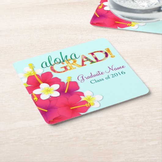 Aloha Afstudeerder Hawaiian Luau - Onderzetters (Schuin)