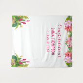 Aloha Afstuderen Luau klasse van 2024 achtergrond Wandkleed (Voorkant (horizontaal))