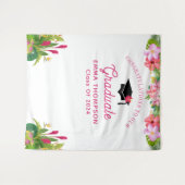 Aloha Afstuderen Luau klasse van 2024 achtergrond Wandkleed (Voorkant (horizontaal))