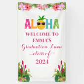 Aloha Afstuderen Luau Klasse van 2024 Spandoek (Verticaal)
