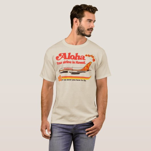 Aloha Airlines ontruimt toeristenvliegtuig Hawaï T-shirt (Voorkant volledig)