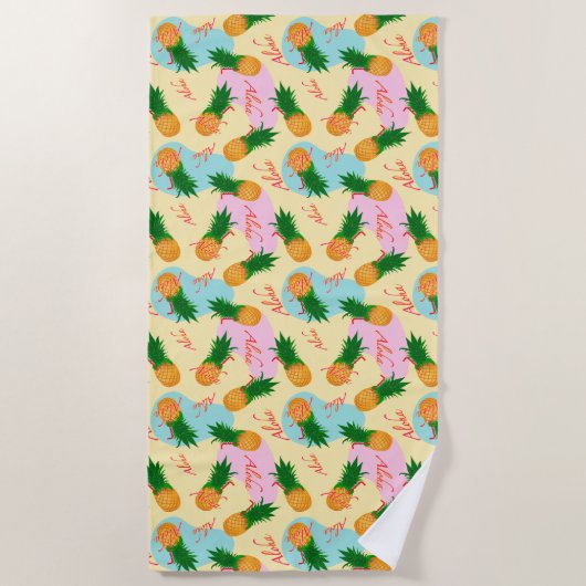 Aloha anananas cocktail strandlaken (Voorkant)
