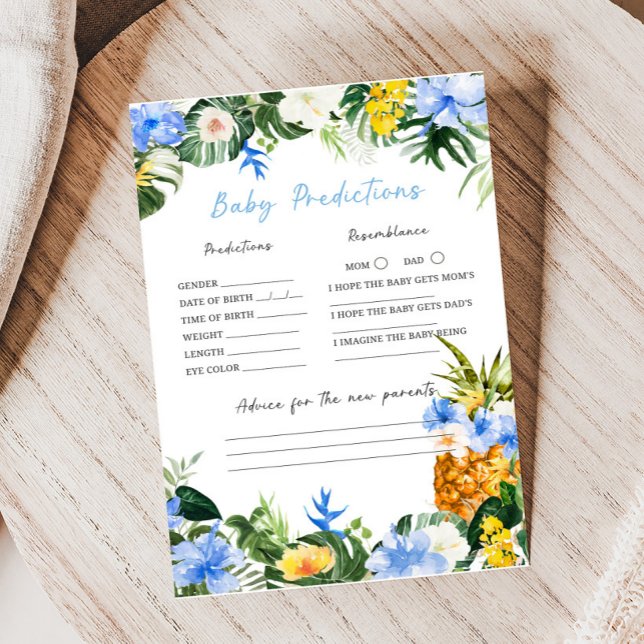 Aloha Ananas Baby Shower Baby Voorspelling Spel (Aloha Baby Baby Shower Game)