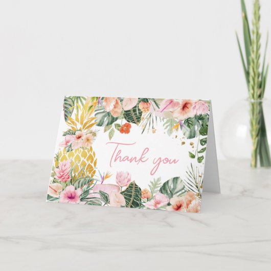 Aloha ananas Baby shower Bedankkaart (Voorkant)
