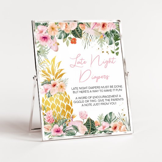 Aloha Ananas Baby shower Late Night Luiers Poster