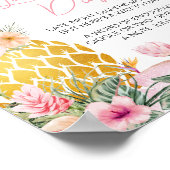 Aloha Ananas Baby shower Late Night Luiers Poster (Hoek)