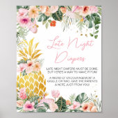 Aloha Ananas Baby shower Late Night Luiers Poster (Voorkant)