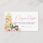 Aloha Ananas Baby shower Luier Raffle Informatiekaartje (Voorkant)