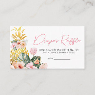 Aloha Ananas Baby shower Luier Raffle Informatiekaartje
