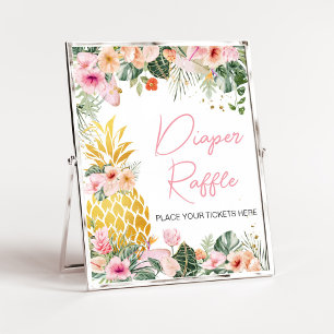 Aloha Ananas Baby shower Luier Raffle Poster