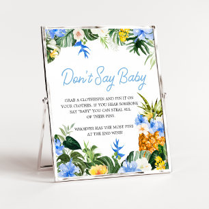 Aloha Ananas Baby Shower Niet Zeggen Baby Bord Poster