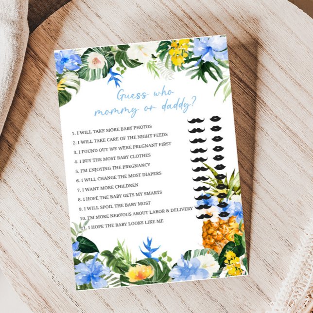 Aloha Ananas Baby Shower Raad Wie Game (Aloha Baby Baby Shower Game)