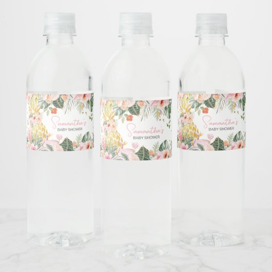 Aloha ananas Baby shower Waterfles Etiket (Flessen)