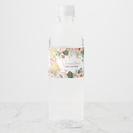 Aloha ananas Baby shower Waterfles Etiket (Voorkant)
