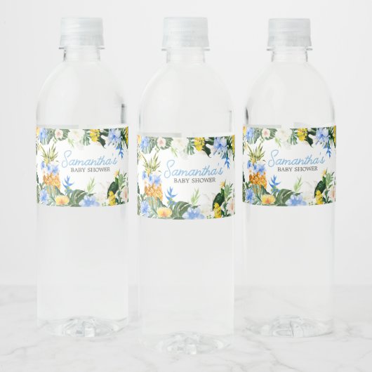 Aloha Ananas Baby Shower Waterfles Etiket (Flessen)