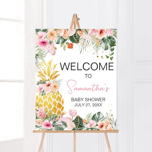 Aloha Ananas Baby shower Welkom Poster