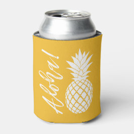 Aloha Ananas Beach Party Luau | geel wit Blikjeskoeler