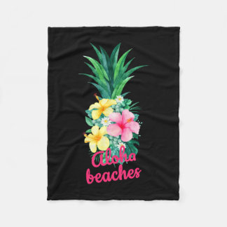 Aloha ananas bloemen aloha hawaii vintage fleece deken
