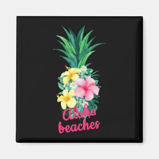 Aloha ananas bloemen aloha hawaii vintage magneet