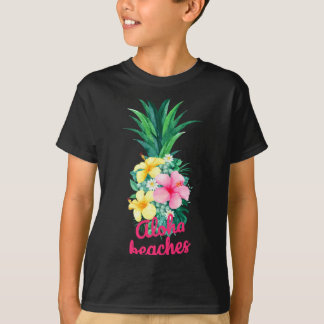 Aloha ananas bloemen aloha hawaii vintage t-shirt