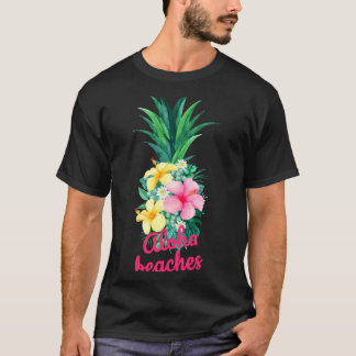 Aloha ananas bloemen aloha hawaii vintage t-shirt