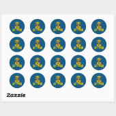 Aloha Ananas Collectie Turquoise Ronde Stickers (Vel)