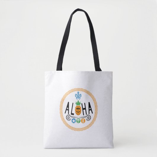 Aloha Ananas Design - All-Over-Print Canvas tas, Tote Bag (Voorkant)