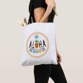 Aloha Ananas Design - All-Over-Print Canvas tas, Tote Bag (Dichtbij)