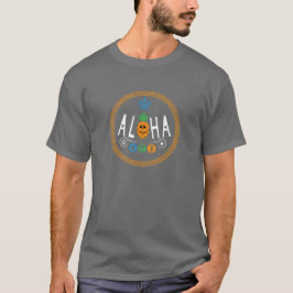Aloha Ananas Design - Basic donker T-shirt