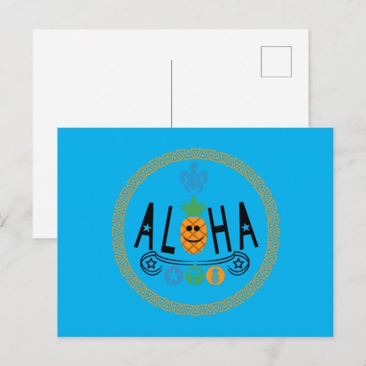 Aloha Ananas Design - Standaard Briefkaart (Voorkant / Achterkant)