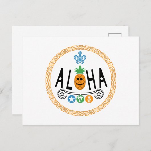 Aloha Ananas Design - Standaard Briefkaart (Voorkant / Achterkant)