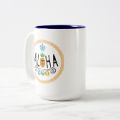 Aloha Ananas Design - Tweetonige Mok (Voorkant links)