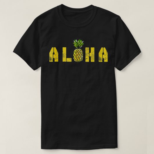 Aloha Ananas Hawaii tropisch fruit Summ T-shirt (Design voorkant)