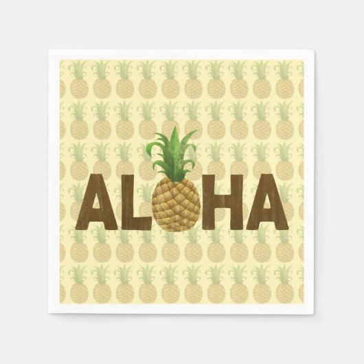 Aloha ananas Hawaiian Hawaii Servetten (Voorkant)