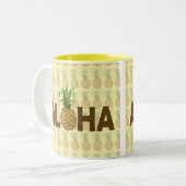 Aloha  ananas Hawaiian Hawaii Tweekleurige Koffiemok (Voorkant links)