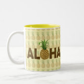Aloha  ananas Hawaiian Hawaii Tweekleurige Koffiemok (Links)