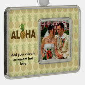 Aloha ananas Hawaiian Hawaii Verzilverd Omlijst Ornament (Rechts)
