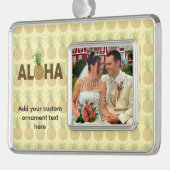 Aloha  ananas Hawaiian Hawaii Verzilverd Omlijst Ornament (Links)