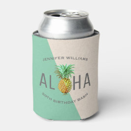 Aloha Ananas, Linnen Textuur 50e Verjaardags Bash Blikjeskoeler