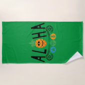 Aloha Ananas Ontwerp - Strandhanddoek Strandlaken (Voorkant)