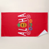 Aloha Ananas Ontwerp - Strandhanddoek Strandlaken (Voorkant)