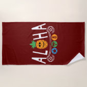 Aloha Ananas Ontwerp - Strandhanddoek Strandlaken (Voorkant)