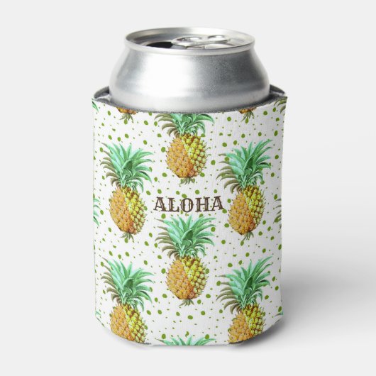 Aloha Ananas Patroon Blikjeskoeler (Blikje Voorkant)