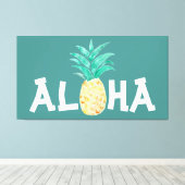 Aloha Ananas Schilderij Canvas (Insitu (Houten vloer))