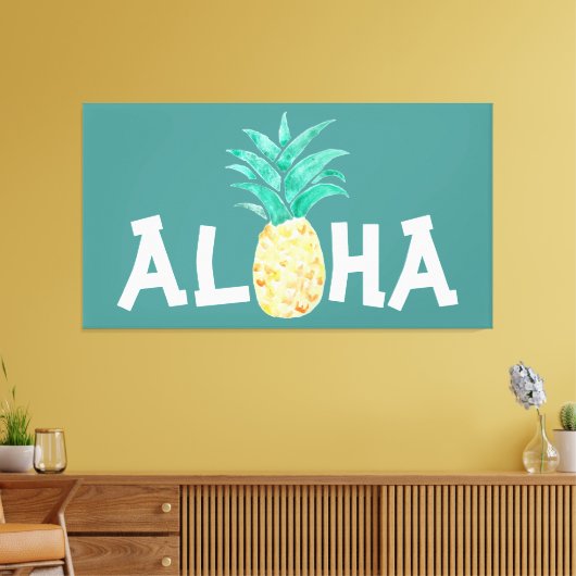 Aloha Ananas Schilderij Canvas (Insitu (Woonkamer))