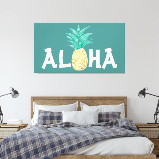 Aloha Ananas Schilderij Canvas (Insitu (Slaapkamer))
